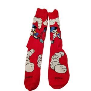Disney Mickey Mouse Men's Golf Socks Red Small 1 Pair * Call-out 1 SMALL HOLE *